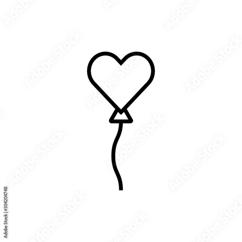 Heart balloon outline icon illustration isolated vector sign symbol