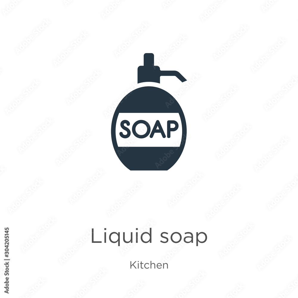 Liquid soap icon vector. Trendy flat liquid soap icon from kitchen collection isolated on white background. Vector illustration can be used for web and mobile graphic design, logo, eps10 Liquid soap icon vector. Trendy flat liquid soap icon from kitchen collection isolated on white background. Vector illustration can be used for web and mobile graphic design, logo, eps10