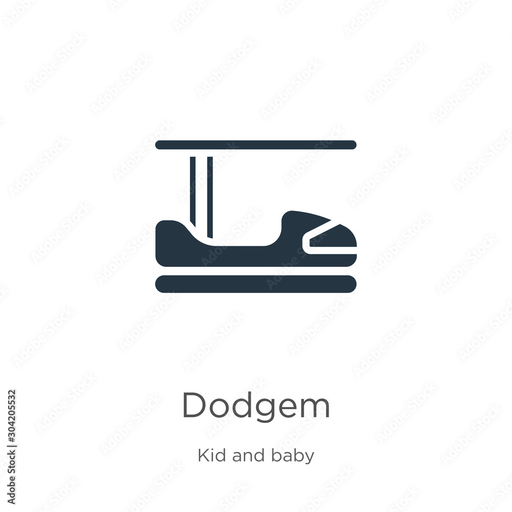 Dodgem icon vector. Trendy flat dodgem icon from kids and baby collection isolated on white background. Vector illustration can be used for web and mobile graphic design, logo, eps10 Dodgem icon vector. Trendy flat dodgem icon from kids and baby collection isolated on white background. Vector illustration can be used for web and mobile graphic design, logo, eps10