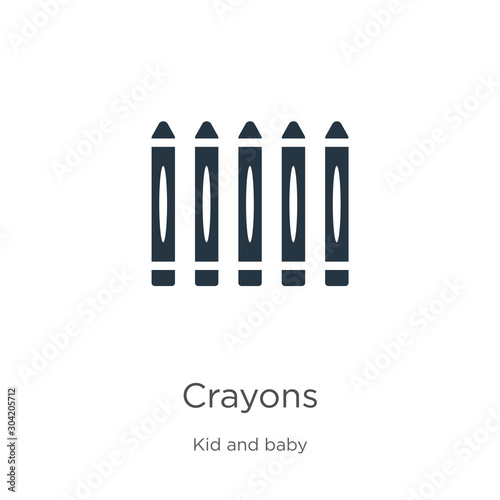 Crayons icon vector. Trendy flat crayons icon from kid and baby collection isolated on white background. Vector illustration can be used for web and mobile graphic design  logo  eps10