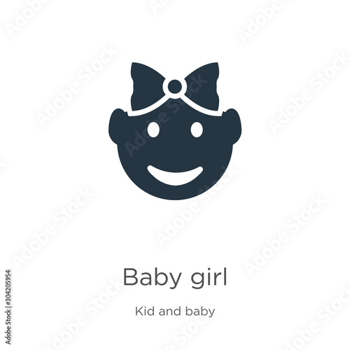 Baby girl icon vector. Trendy flat baby girl icon from kid and baby collection isolated on white background. Vector illustration can be used for web and mobile graphic design, logo, eps10
