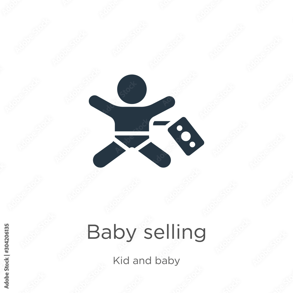 Baby selling icon vector. Trendy flat baby selling icon from kid and baby collection isolated on white background. Vector illustration can be used for web and mobile graphic design, logo, eps10 Baby selling icon vector. Trendy flat baby selling icon from kid and baby collection isolated on white background. Vector illustration can be used for web and mobile graphic design, logo, eps10