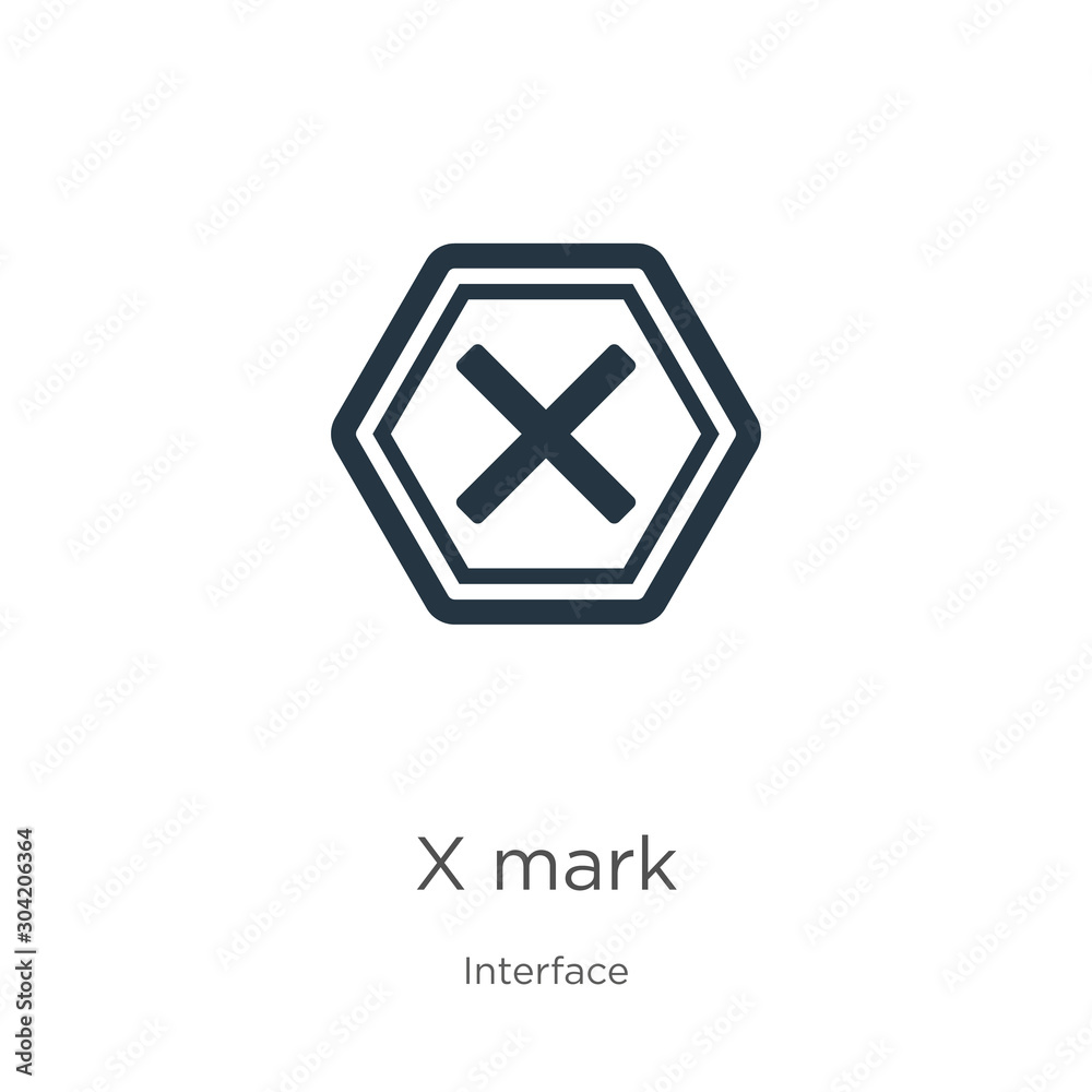 X mark icon vector. Trendy flat x mark icon from interface collection isolated on white background. Vector illustration can be used for web and mobile graphic design, logo, eps10