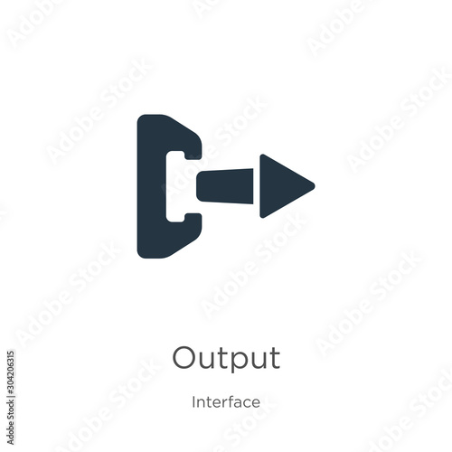 Output icon vector. Trendy flat output icon from interface collection isolated on white background. Vector illustration can be used for web and mobile graphic design, logo, eps10
