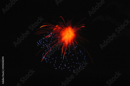 Firework Read Burst With Blue 