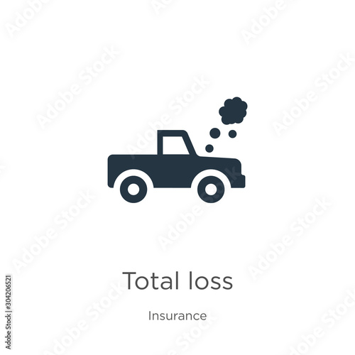 Total loss icon vector. Trendy flat total loss icon from insurance collection isolated on white background. Vector illustration can be used for web and mobile graphic design, logo, eps10
