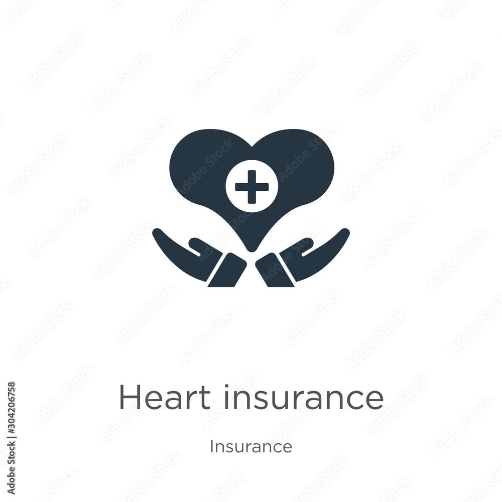 Heart insurance icon vector. Trendy flat heart insurance icon from insurance collection isolated on white background. Vector illustration can be used for web and mobile graphic design, logo, eps10