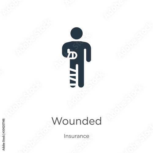Wounded icon vector. Trendy flat wounded icon from insurance collection isolated on white background. Vector illustration can be used for web and mobile graphic design, logo, eps10