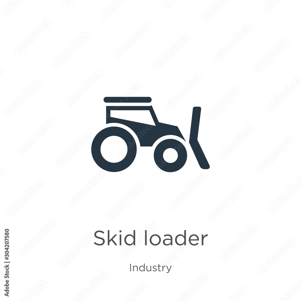 Skid loader icon vector. Trendy flat skid loader icon from industry collection isolated on white background. Vector illustration can be used for web and mobile graphic design, logo, eps10 Skid loader icon vector. Trendy flat skid loader icon from industry collection isolated on white background. Vector illustration can be used for web and mobile graphic design, logo, eps10