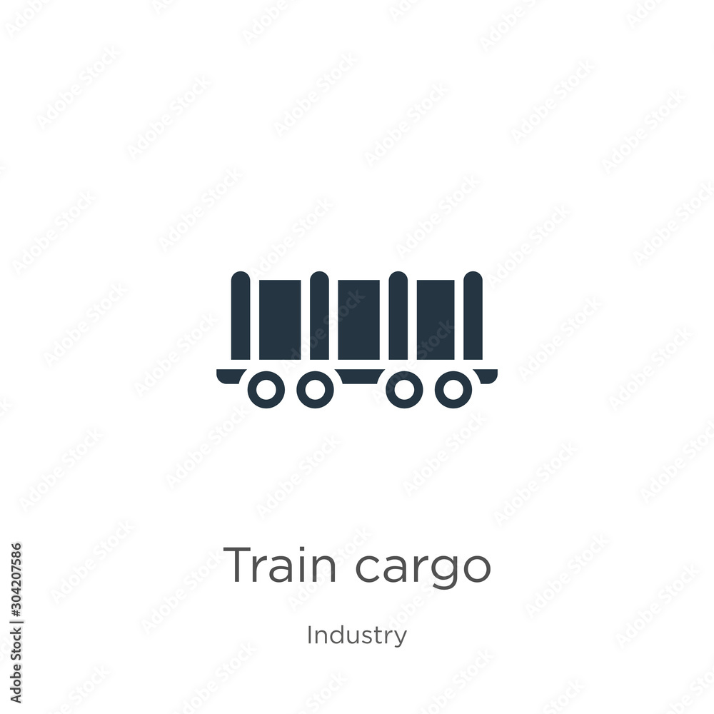 Train cargo icon vector. Trendy flat train cargo icon from industry ...