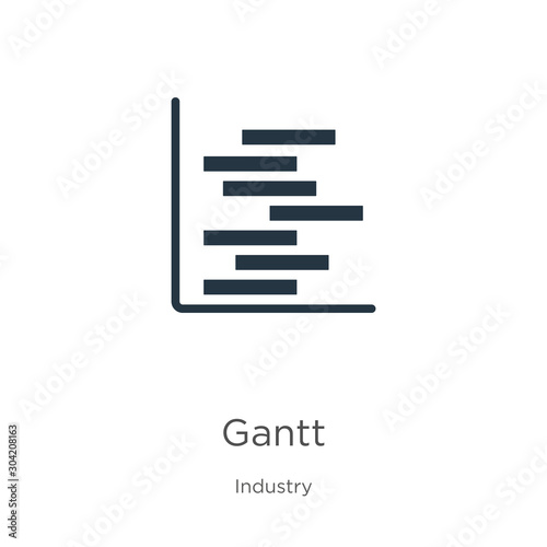 Gantt icon vector. Trendy flat gantt icon from industry collection isolated on white background. Vector illustration can be used for web and mobile graphic design, logo, eps10