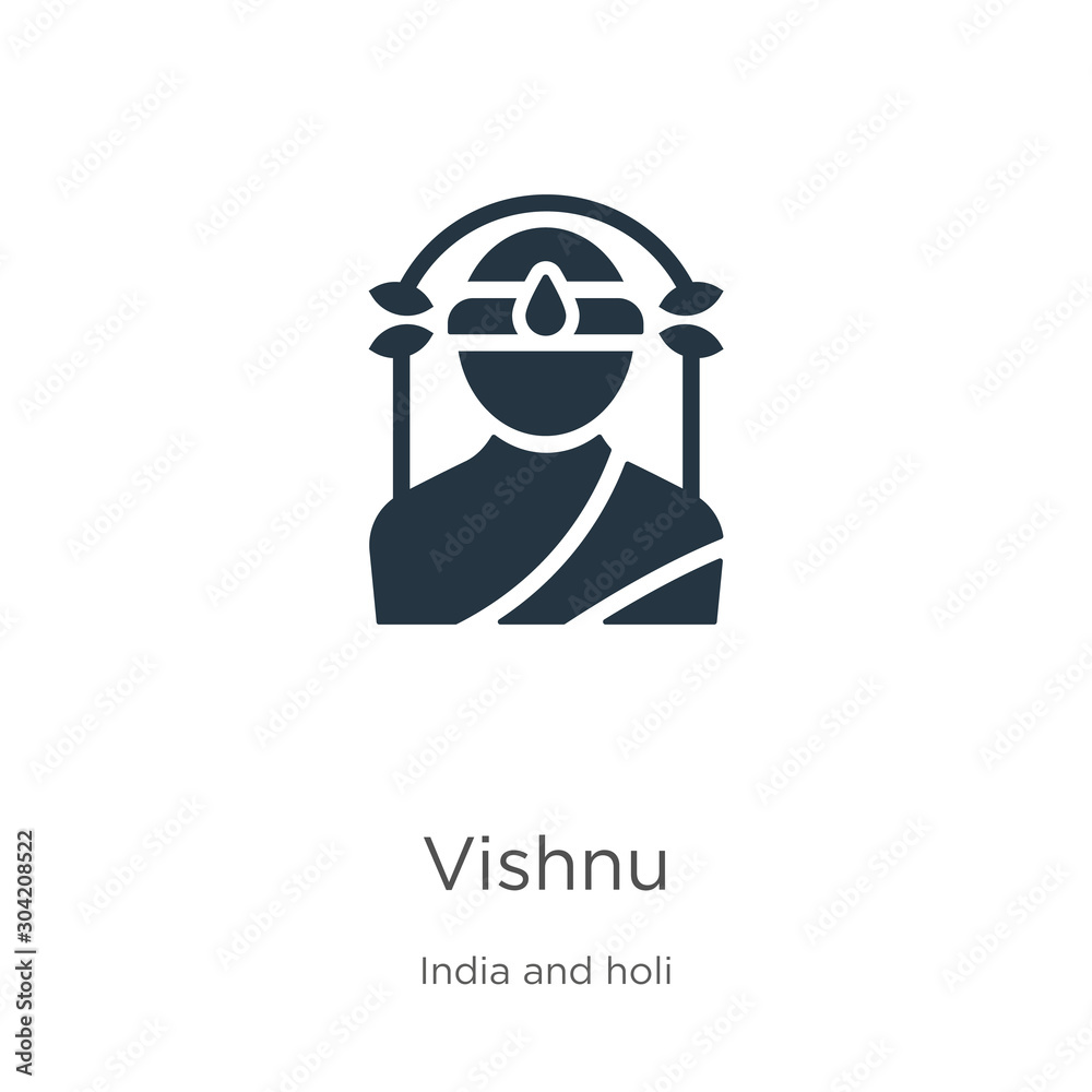 Vishnu icon vector. Trendy flat vishnu icon from india collection isolated on white background. Vector illustration can be used for web and mobile graphic design, logo, eps10 Vishnu icon vector. Trendy flat vishnu icon from india collection isolated on white background. Vector illustration can be used for web and mobile graphic design, logo, eps10