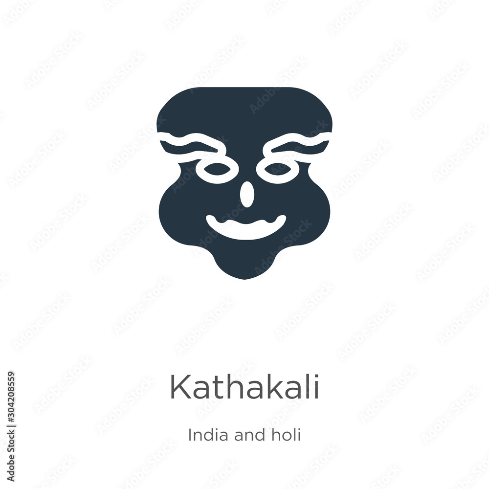 Kathakali icon vector. Trendy flat kathakali icon from india collection isolated on white background. Vector illustration can be used for web and mobile graphic design, logo, eps10