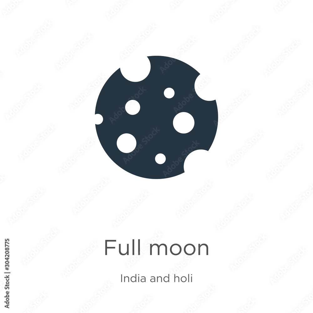 Full moon icon vector. Trendy flat full moon icon from india and holi collection isolated on white background. Vector illustration can be used for web and mobile graphic design, logo, eps10