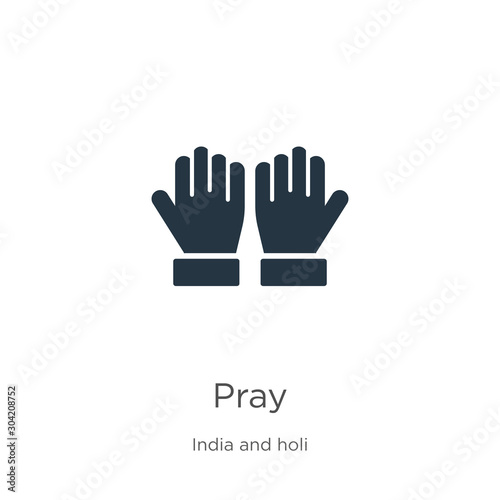 Pray icon vector. Trendy flat pray icon from india and holi collection isolated on white background. Vector illustration can be used for web and mobile graphic design, logo, eps10