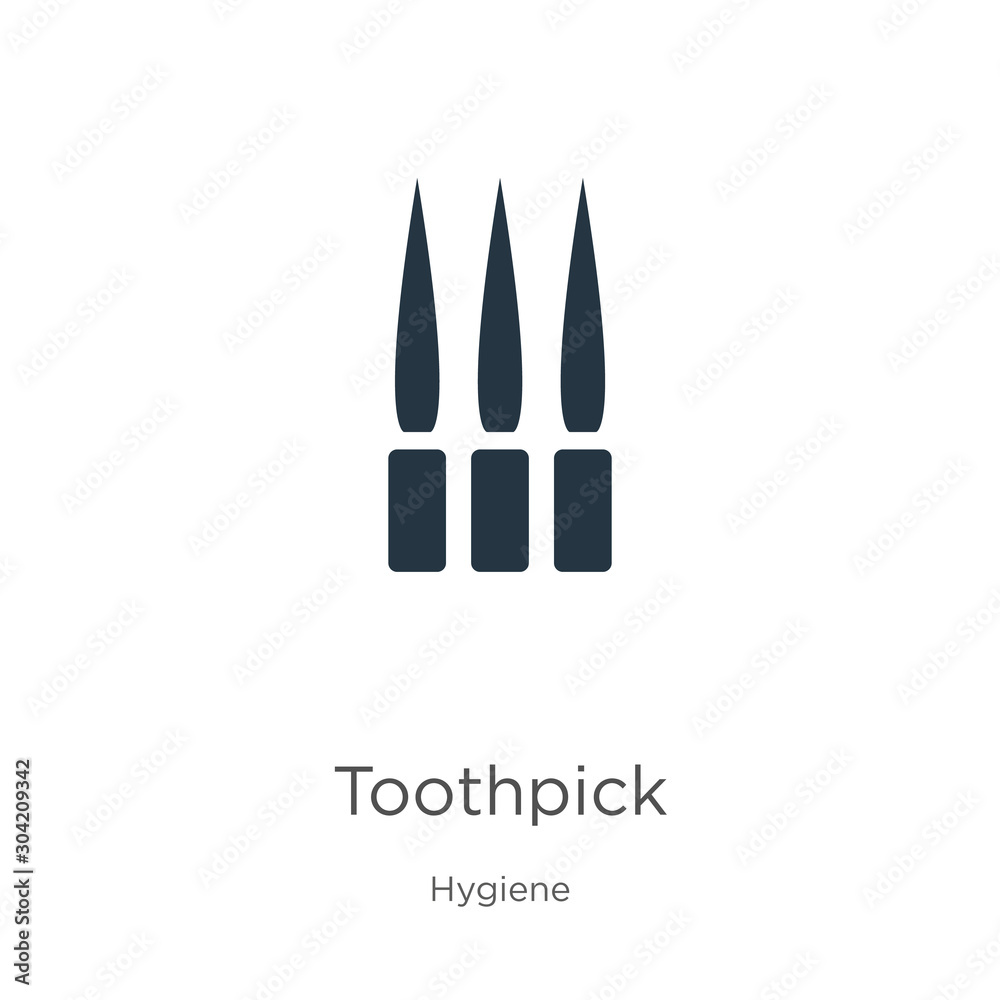 Toothpick icon vector. Trendy flat toothpick icon from hygiene collection isolated on white background. Vector illustration can be used for web and mobile graphic design, logo, eps10 Toothpick icon vector. Trendy flat toothpick icon from hygiene collection isolated on white background. Vector illustration can be used for web and mobile graphic design, logo, eps10