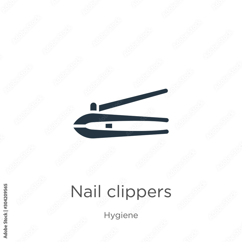 Nail clippers icon vector. Trendy flat nail clippers icon from hygiene collection isolated on white background. Vector illustration can be used for web and mobile graphic design, logo, eps10 Nail clippers icon vector. Trendy flat nail clippers icon from hygiene collection isolated on white background. Vector illustration can be used for web and mobile graphic design, logo, eps10