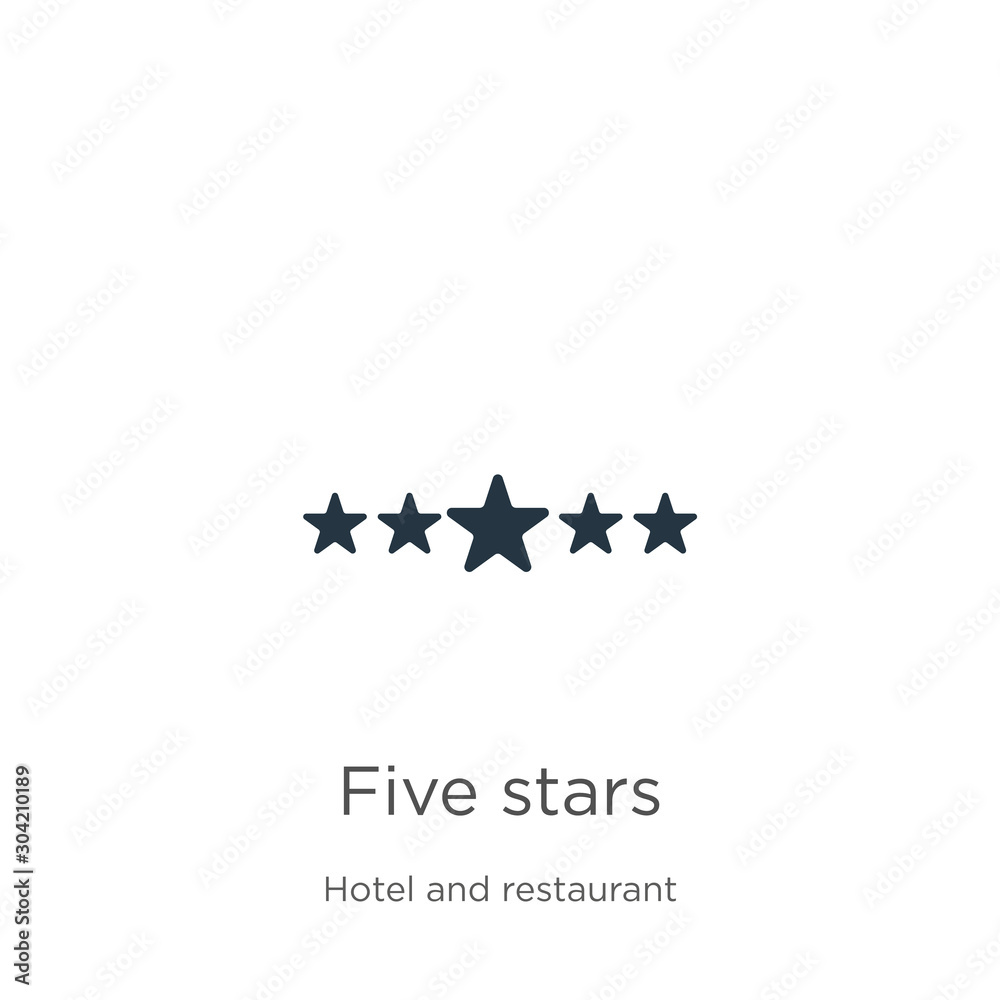 Five stars icon vector. Trendy flat five stars icon from accommodation collection isolated on white background. Vector illustration can be used for web and mobile graphic design, logo, eps10