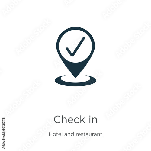 Check in icon vector. Trendy flat check in icon from accommodation collection isolated on white background. Vector illustration can be used for web and mobile graphic design, logo, eps10