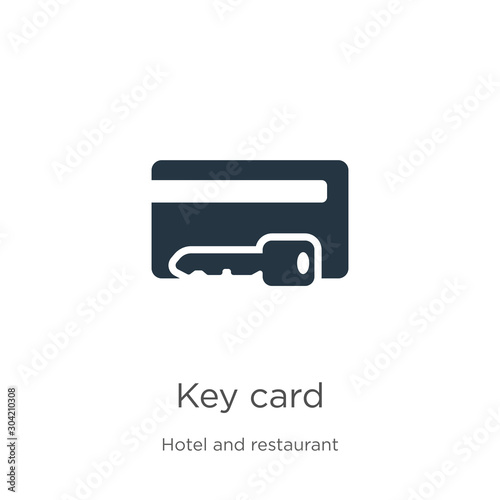 Key card icon vector. Trendy flat key card icon from hotel collection isolated on white background. Vector illustration can be used for web and mobile graphic design, logo, eps10