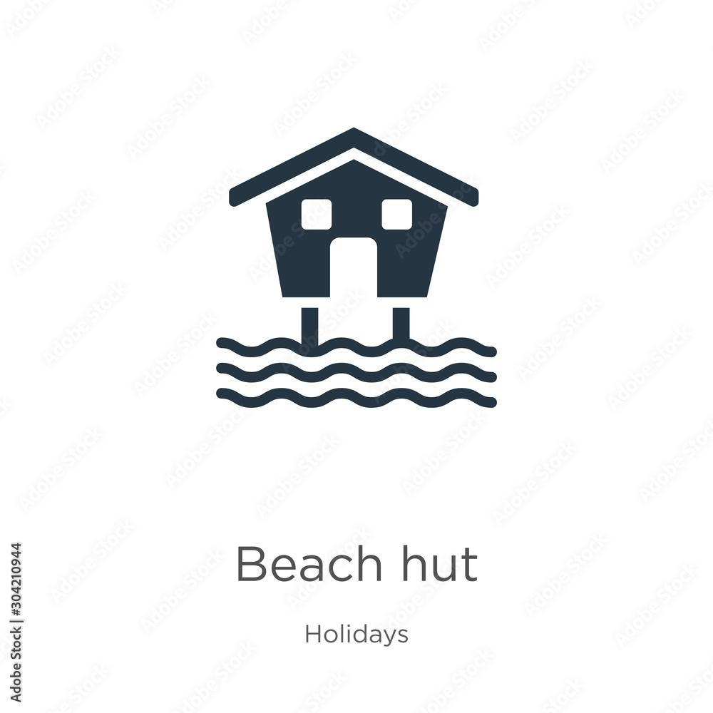 Beach hut icon vector. Trendy flat beach hut icon from holidays collection isolated on white background. Vector illustration can be used for web and mobile graphic design, logo, eps10 Beach hut icon vector. Trendy flat beach hut icon from holidays collection isolated on white background. Vector illustration can be used for web and mobile graphic design, logo, eps10