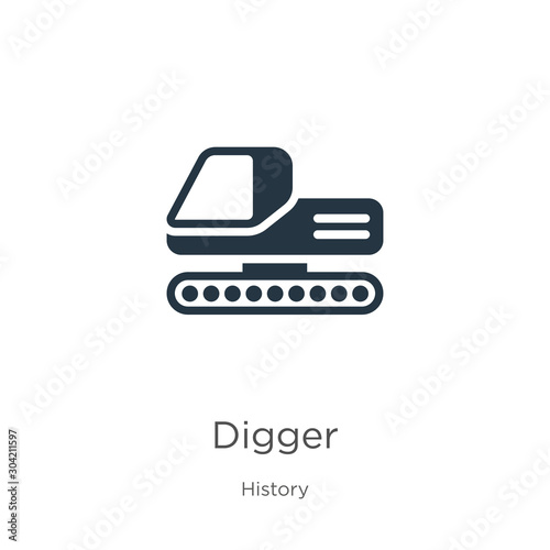 Digger icon vector. Trendy flat digger icon from history collection isolated on white background. Vector illustration can be used for web and mobile graphic design, logo, eps10