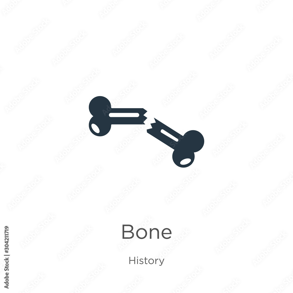 Bone icon vector. Trendy flat bone icon from history collection isolated on white background. Vector illustration can be used for web and mobile graphic design, logo, eps10 Bone icon vector. Trendy flat bone icon from history collection isolated on white background. Vector illustration can be used for web and mobile graphic design, logo, eps10