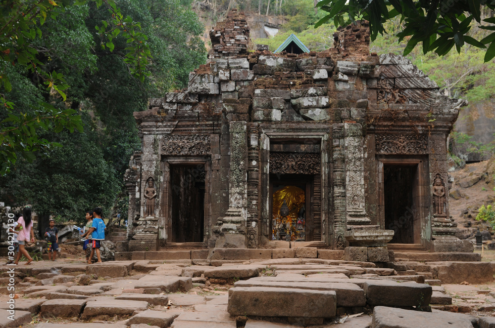 Khmer temples and world heritage Vat Phou near Pakse ion South Laos
