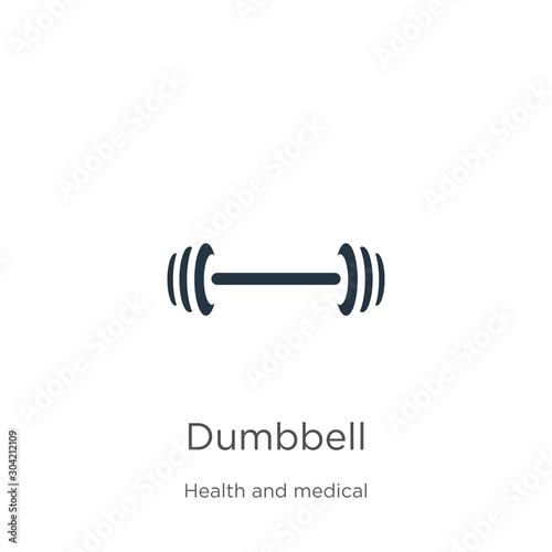 Dumbbell icon vector. Trendy flat dumbbell icon from health collection isolated on white background. Vector illustration can be used for web and mobile graphic design, logo, eps10