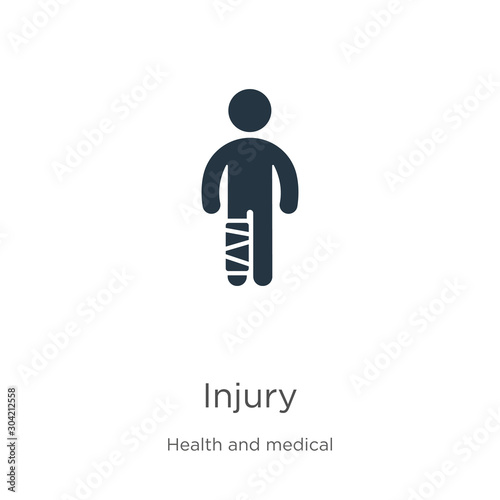 Injury icon vector. Trendy flat injury icon from health and medical collection isolated on white background. Vector illustration can be used for web and mobile graphic design, logo, eps10