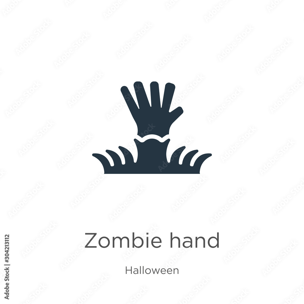 Zombie hand icon vector. Trendy flat zombie hand icon from halloween collection isolated on white background. Vector illustration can be used for web and mobile graphic design, logo, eps10 Zombie hand icon vector. Trendy flat zombie hand icon from halloween collection isolated on white background. Vector illustration can be used for web and mobile graphic design, logo, eps10