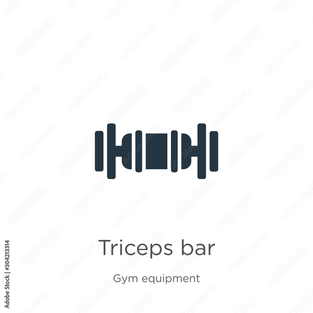 Triceps bar icon vector. Trendy flat triceps bar icon from gym and fitness collection isolated on white background. Vector illustration can be used for web and mobile graphic design, logo, eps10 Triceps bar icon vector. Trendy flat triceps bar icon from gym and fitness collection isolated on white background. Vector illustration can be used for web and mobile graphic design, logo, eps10