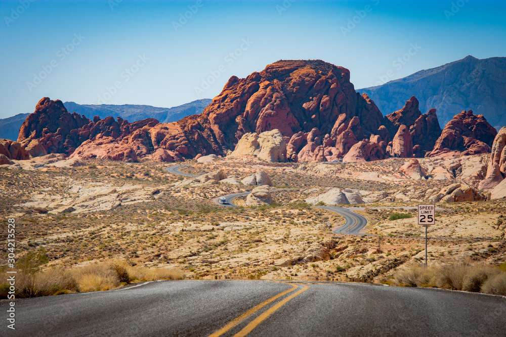 Road Through Valley of Fire State Park in Nevada
