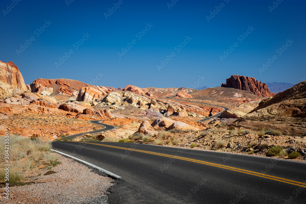 Road Through Valley of Fire State Park in Nevada