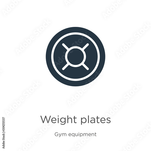 Weight plates icon vector. Trendy flat weight plates icon from gym equipment collection isolated on white background. Vector illustration can be used for web and mobile graphic design, logo, eps10