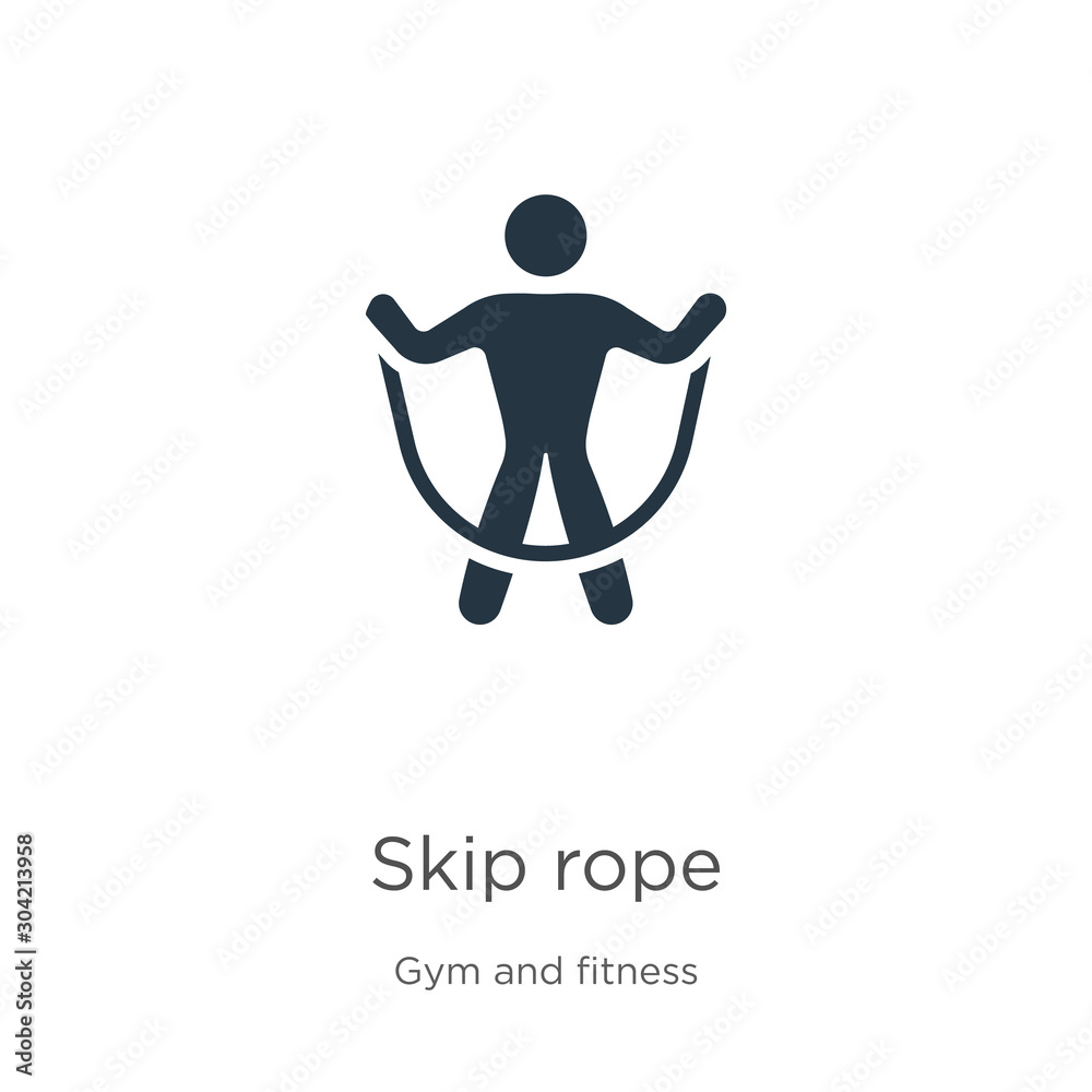 Skip rope icon vector. Trendy flat skip rope icon from gym and fitness collection isolated on white background. Vector illustration can be used for web and mobile graphic design, logo, eps10 Skip rope icon vector. Trendy flat skip rope icon from gym and fitness collection isolated on white background. Vector illustration can be used for web and mobile graphic design, logo, eps10