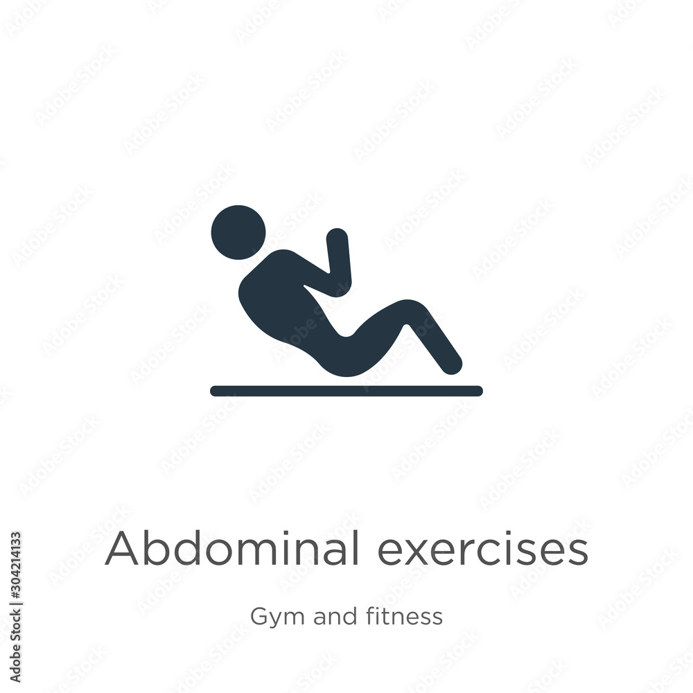 Abdominal exercises icon vector. Trendy flat abdominal exercises icon from gym and fitness collection isolated on white background. Vector illustration can be used for web and mobile graphic design,