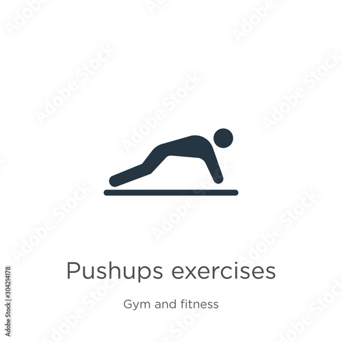 Pushups exercises icon vector. Trendy flat pushups exercises icon from gym and fitness collection isolated on white background. Vector illustration can be used for web and mobile graphic design, logo,