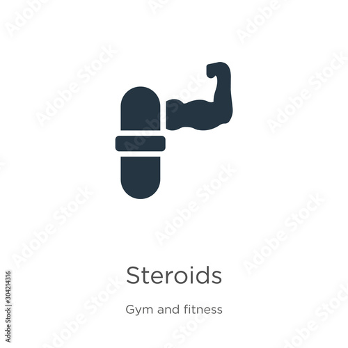 Steroids icon vector. Trendy flat steroids icon from gym and fitness collection isolated on white background. Vector illustration can be used for web and mobile graphic design, logo, eps10