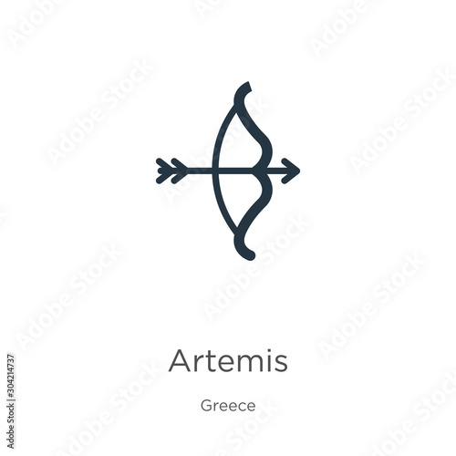 Artemis icon vector. Trendy flat artemis icon from greece collection isolated on white background. Vector illustration can be used for web and mobile graphic design, logo, eps10