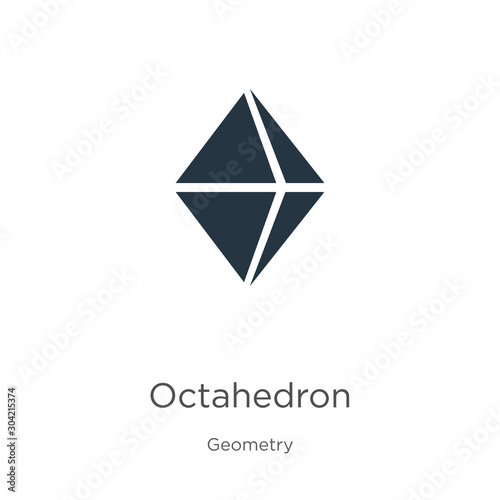 Octahedron icon vector. Trendy flat octahedron icon from geometry collection isolated on white background. Vector illustration can be used for web and mobile graphic design, logo, eps10