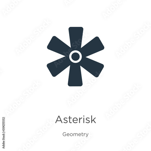 Asterisk icon vector. Trendy flat asterisk icon from geometry collection isolated on white background. Vector illustration can be used for web and mobile graphic design, logo, eps10