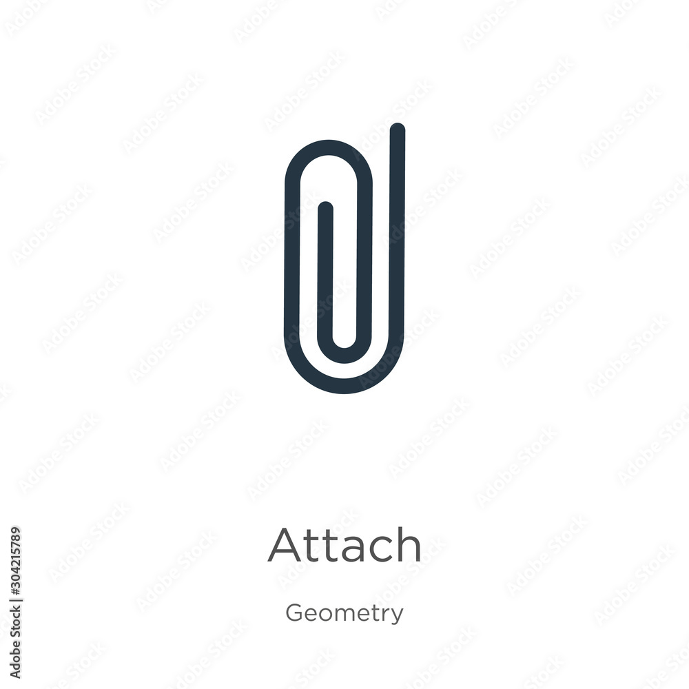 Attach icon vector. Trendy flat attach icon from geometry collection isolated on white background. Vector illustration can be used for web and mobile graphic design, logo, eps10 Attach icon vector. Trendy flat attach icon from geometry collection isolated on white background. Vector illustration can be used for web and mobile graphic design, logo, eps10