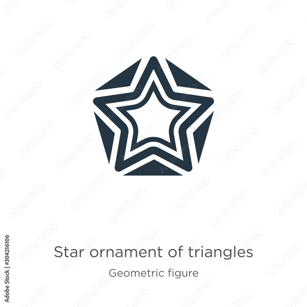 Star ornament of triangles icon vector. Trendy flat star ornament of triangles icon from geometry collection isolated on white background. Vector illustration can be used for web and mobile graphic Star ornament of triangles icon vector. Trendy flat star ornament of triangles icon from geometry collection isolated on white background. Vector illustration can be used for web and mobile graphic