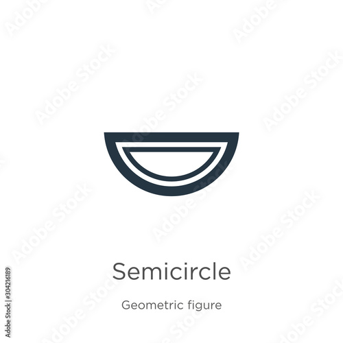 Semicircle icon vector. Trendy flat semicircle icon from geometry collection isolated on white background. Vector illustration can be used for web and mobile graphic design, logo, eps10