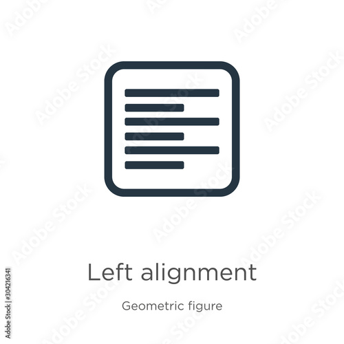 Left alignment icon vector. Trendy flat left alignment icon from geometric figure collection isolated on white background. Vector illustration can be used for web and mobile graphic design, logo,