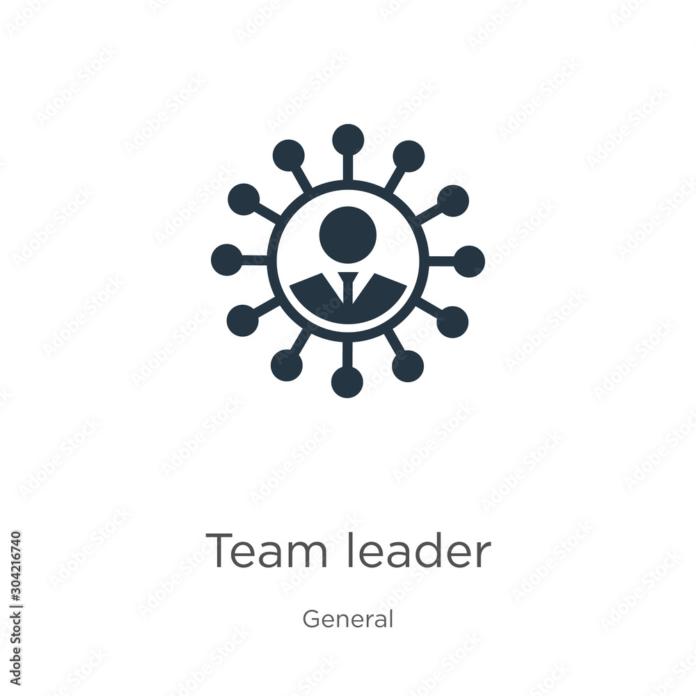 Team leader icon vector. Trendy flat team leader icon from general collection isolated on white background. Vector illustration can be used for web and mobile graphic design, logo, eps10 Team leader icon vector. Trendy flat team leader icon from general collection isolated on white background. Vector illustration can be used for web and mobile graphic design, logo, eps10