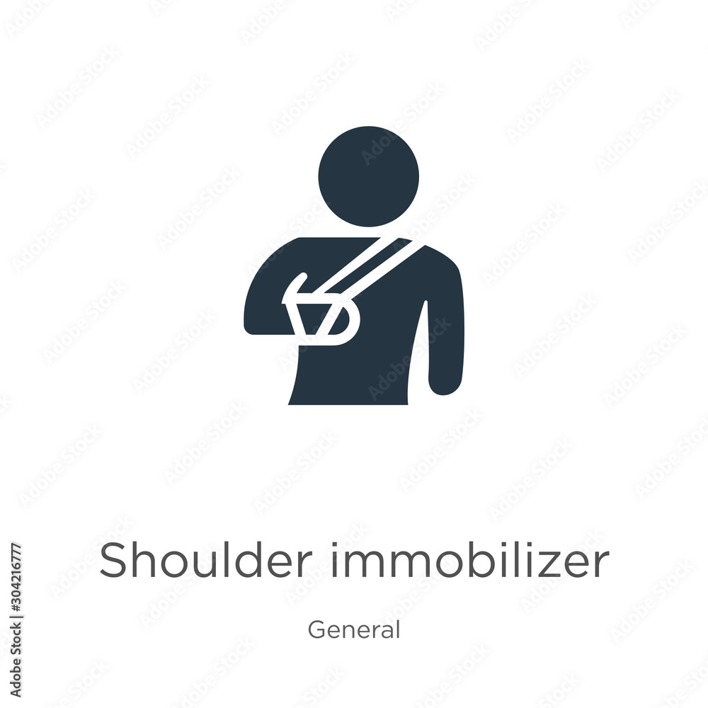 Shoulder immobilizer icon vector. Trendy flat shoulder immobilizer icon from general collection isolated on white background. Vector illustration can be used for web and mobile graphic design, logo, Shoulder immobilizer icon vector. Trendy flat shoulder immobilizer icon from general collection isolated on white background. Vector illustration can be used for web and mobile graphic design, logo,