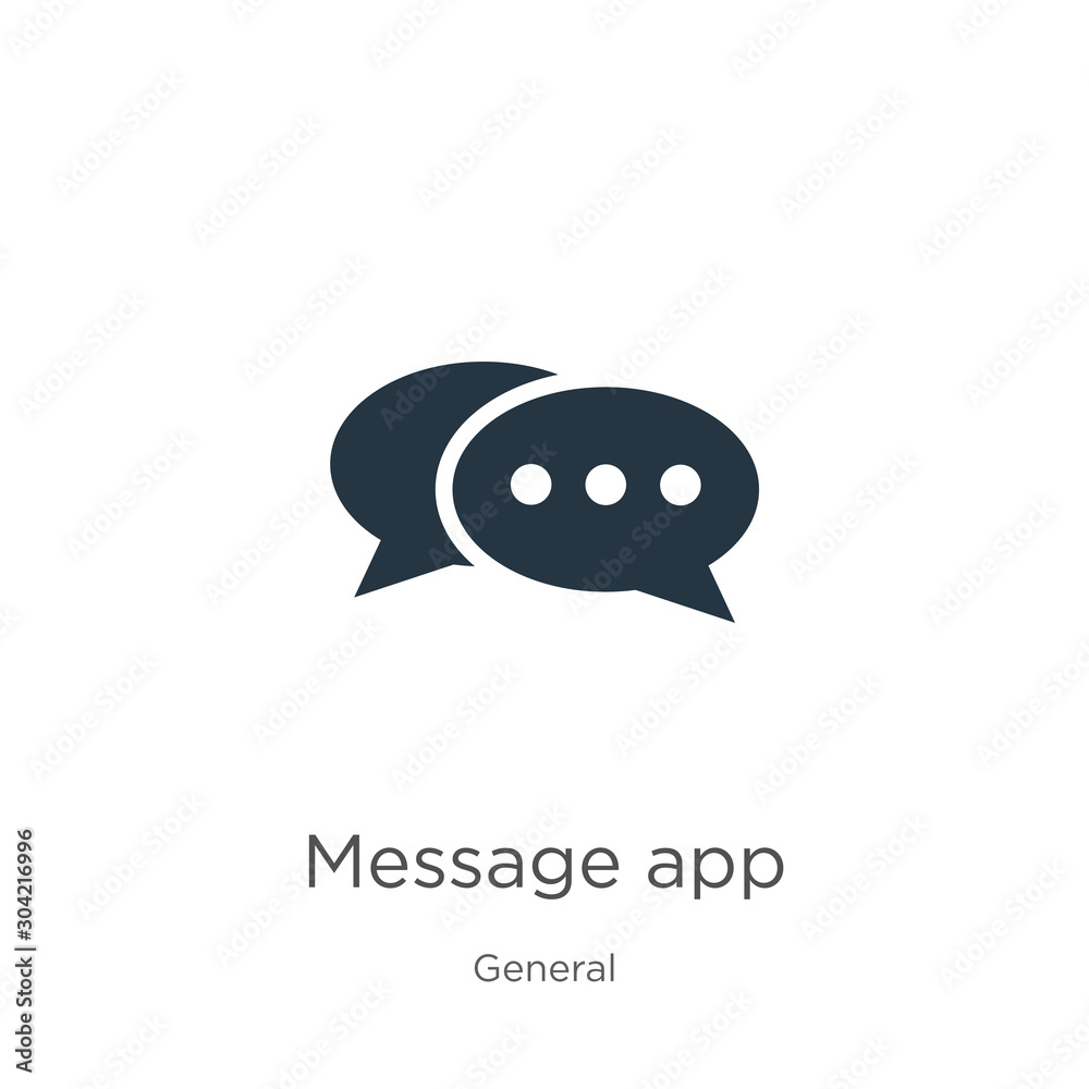 Message app icon vector. Trendy flat message app icon from general collection isolated on white background. Vector illustration can be used for web and mobile graphic design, logo, eps10