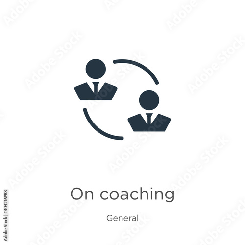 On coaching icon vector. Trendy flat on coaching icon from general collection isolated on white background. Vector illustration can be used for web and mobile graphic design, logo, eps10 photo